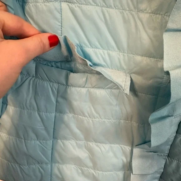 Patty Kim Quilted Blue Jacket with Gross-grain Ribbon Details - NWT